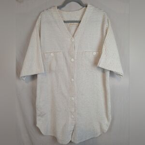 Herbcraft Chenille Medium White Robe Midi With One Small Stain In Back